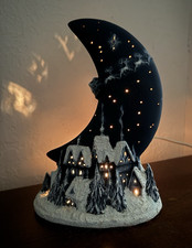 Crescent Moon & Village Night