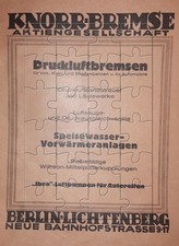 Knorr Bremse AG Berlin Druckluftbremsen Bahnen Automobile Werbeanzeige 1926
