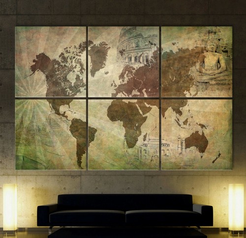 Weltkarte leinwand bild - -,