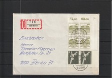 Berlin ECKRAND FORMNUMMER Nr. 494 + ZuF R-Brief Bonn - Berlin, 1984 #1100216