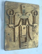 alte Druckerplatte Prägestempel DDR Messing Engel Seiffen