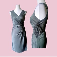 Silbernes seide abendkleid - seide,