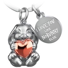 Hase Schlüsselanhänger "Bunny" mit Gravur "I love you like nobunny else"