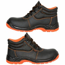 Schutzschuhe Bauschuhe Stahlkappe Arbeitsschuhe Arbeitsstiefel Leder (101S1-OR)