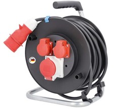 Starkstrom CEE Kabeltrommel Stromverteiler 400 V 16A Länge 20 m Schwabe 10158