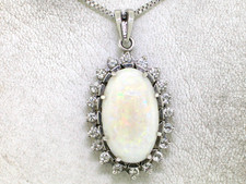 Opal Anhänger  585 Weißgold 14Kt Gold australischer Opal   20 Brillanten