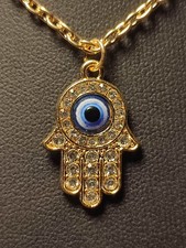 Fatimas Hand Islam Damen Halskette in Gold Glaube Religion mit kleinen Fehler