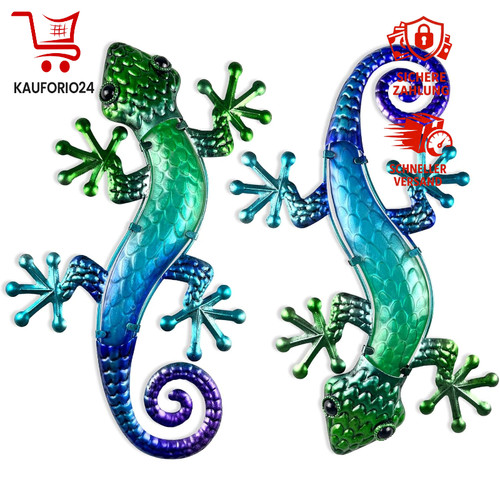 Wanddeko gecko metall zoll - wanddeko,