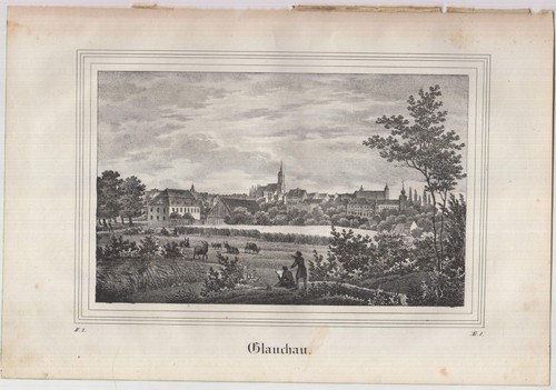 Lithografie glauchau 1836 - glauchau,,