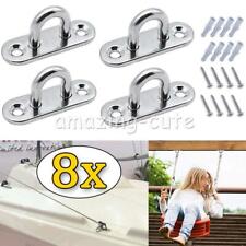 8x Edelstahl Augplatte Zurröse Deckenhaken Wandöse Ösenplatte oval mit Schrauben