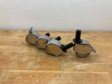 TENTE Lenkrollen 50x19 verchromt - Set 4 Stück 2 mit Bremse Vintage Büromöbel