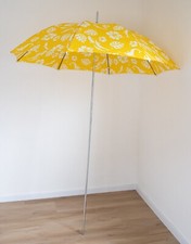 Sonnenschirm Strandschirm 135 cm - Gelb mit Delfinen & Blüten - Mit Tasche - NEU