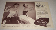 Jahr 1954 orig. Reklame Werbung Mieder Dessous Warner´s Legant Corselet Strapse