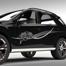 2x Seitendekor Lotus Blumen