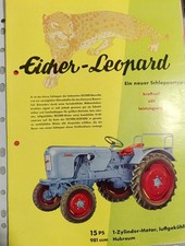 Original Prospekt Eicher Leopard Traktor Schlepper Buldog Oldtimer