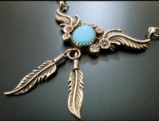 Indianer Schmuck Navajo Damen Herren Kette Sterling Silber 925 Türkis