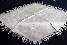 5x antike feine weiße Damast