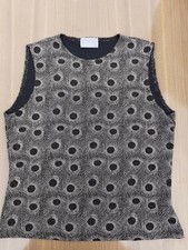 Damen Kleidung Shirt Top Tunika Gr S WALLIS Woman ärmellos schwarz mit Perlen