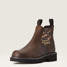Ariat Fatbaby Leder Leopardenmuster Twin Gore Chelsea Boot