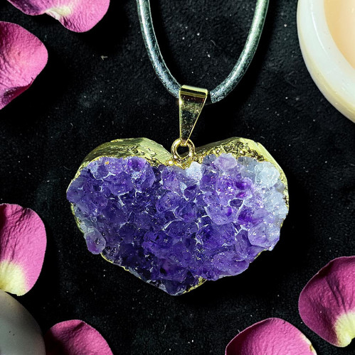 Amethyst herz galvanisiert - amethyst,