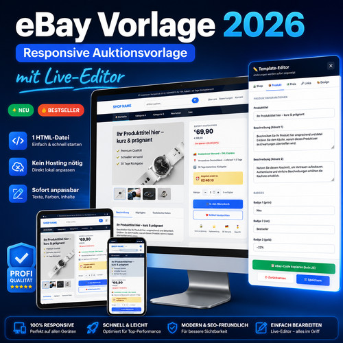 Ebay vorlage 2026 html - ebay,