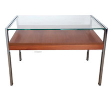 Beistelltisch Couchtisch 60er 70er Chrom Holz