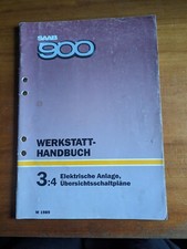 Original Saab 900 Werkstatthandbuch elektr. Anlage Übersichtsschaltpläne