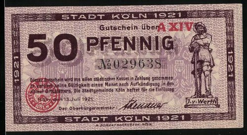 Notgeld köln 1921 50 - notgeld, 1921,