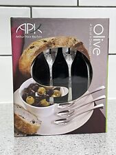 ARTHUR PREIS KÜCHE APK 4ER SET EDELSTAHL OLIVENLÖFFEL IN BOX, UNBENUTZT