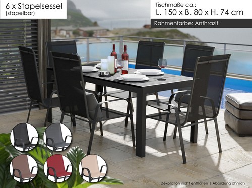 Gartenmöbel set alu tisch - gartenmöbel,