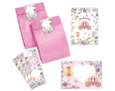 Einladungskarten Kindergeburtstag Mädchen Feen incl. Umschläge Aufkleber Tüten