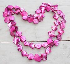 Halskette Perlenkette Perlmuttkette Nuggets Muschel Perlmutt Muschelkette 120cm