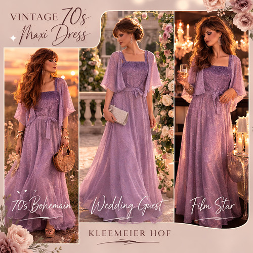Vintage 70er maxi - maxi, kleid