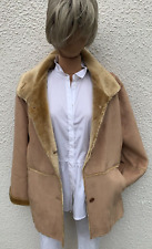 Caban Shearling Outdoor Jacke Velourleder Optik mit Kunstfell cognac Gr. 42/44