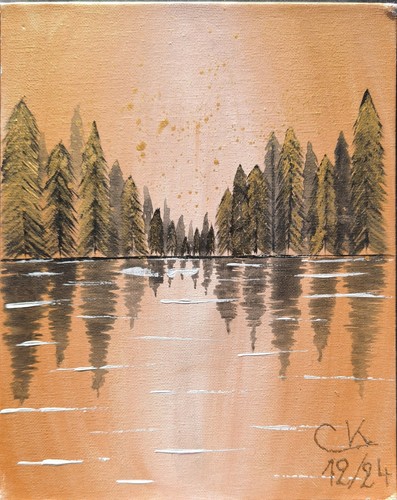 Original zeichnung landschaft - zeichnung,