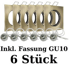 Einbaustrahler Rahmen GU10 Fassung 6 Pack Set 230V Eckig Einbauleuchte EDO
