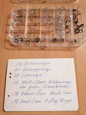 Rutenbau-Zubehör, ca.  154 Fliegenrutenringe, in Hart-Chrom , auch Leitringe.
