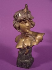 Alte Jugendstil Bronze Skulptur Cleopatra signiert Pedro Rigual um 1890