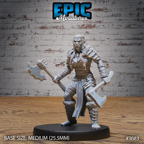 Miniature half orc - d&d, half-orc