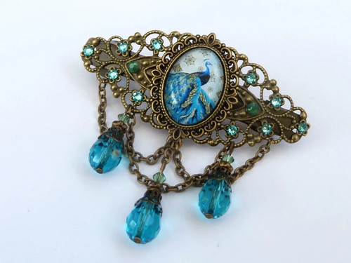Elegante haarspange mit pfau - elegante,