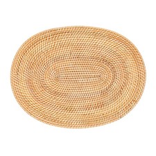 2 StüCk Ovales Rattan Tischset, Handgewebtes NatüRliches Rattan, ZubehöR fü7117