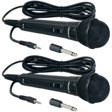 2x Set Thomson Dynamisches Mikrofon Mikro 2,5m Kabel Klinke Party DJ Mix Karaoke