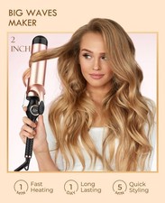 Extra großer Schaft Lockenstab Stab Zange 50 mm Lockenstab für langes mittleres Haar