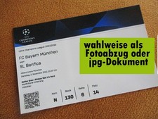 2021/22 --- Bayern München - Benfica Lissabon -- Champions League Ticket / Foto
