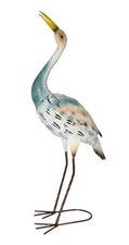 Deko Reiher Fischreiher Kranich Metall Vogel Fisch Garten Teich Skulptur Figur