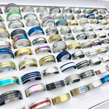 100stk. Edelstahl Ringe Herren Damen Mode Schmuck Großhandel