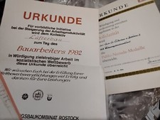 Brigadebuch/Ehrenbuch,Fotos,Urkunden, -VEB Wohnungsbaukombinat-Rostock.