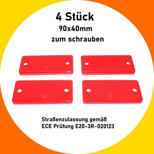 Rückstrahler rot 90x40mm - 4x,