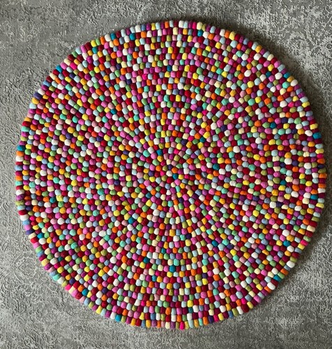 Filzkugelteppich 100cm - -Ø,