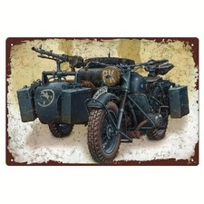 Blechschild Motorrad Soldaten